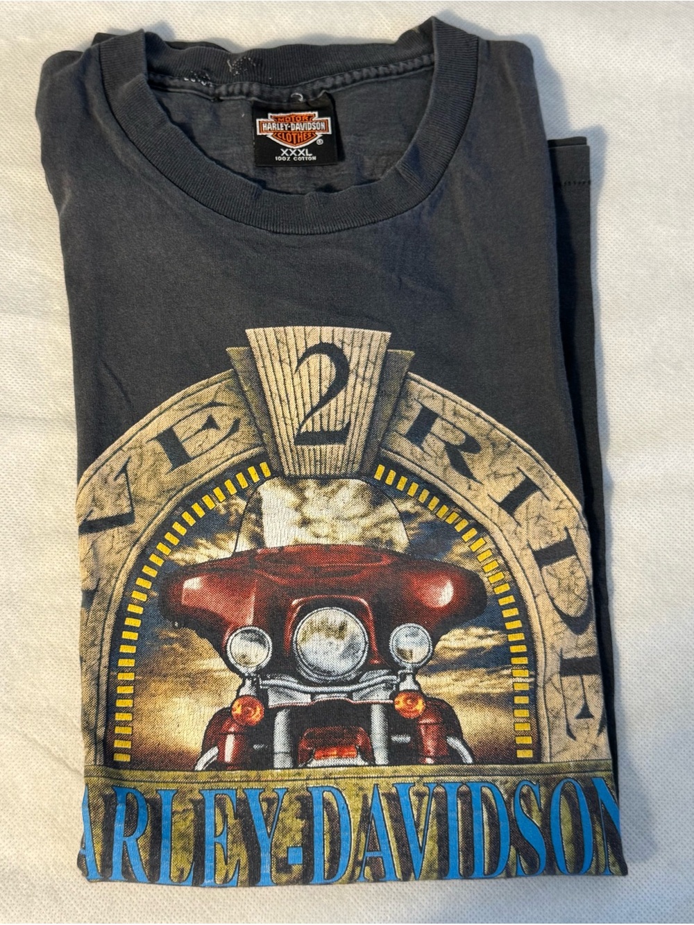 Vintage Harley-Davidson LIVE to Ride T-Shirt XXXL Pompano Beach Florida USA Made